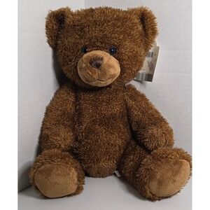 Build-A-Bear Cocoa Brown Fuzzy Jointed Teddy Bear Plush 17" Blue Eyes w Tags